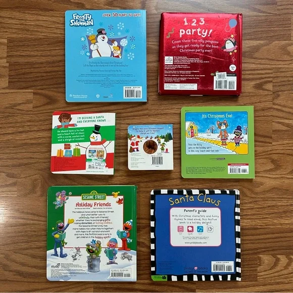 Bundle of 7 Christmas Holiday Santa board books baby toddler children’s EUC! - Picture 2 of 9